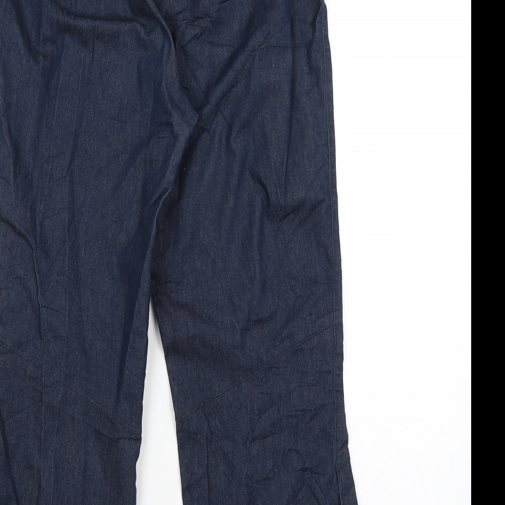 Womens UK Size 10 Preworn Regular Fit Cropped Blue Trousers