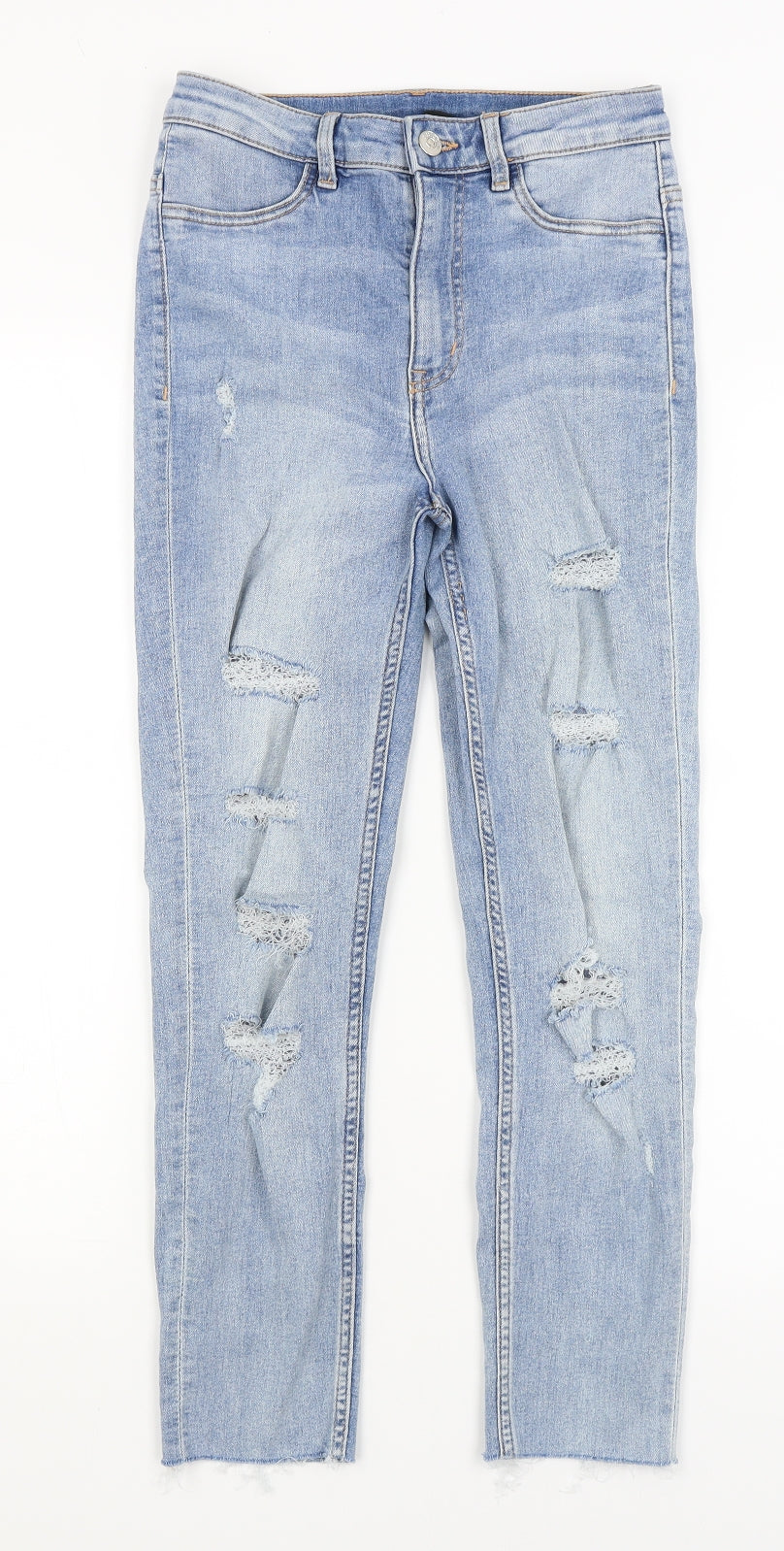 Womens UK Size 8 Divided Regular Fit Capri Blue Jeans