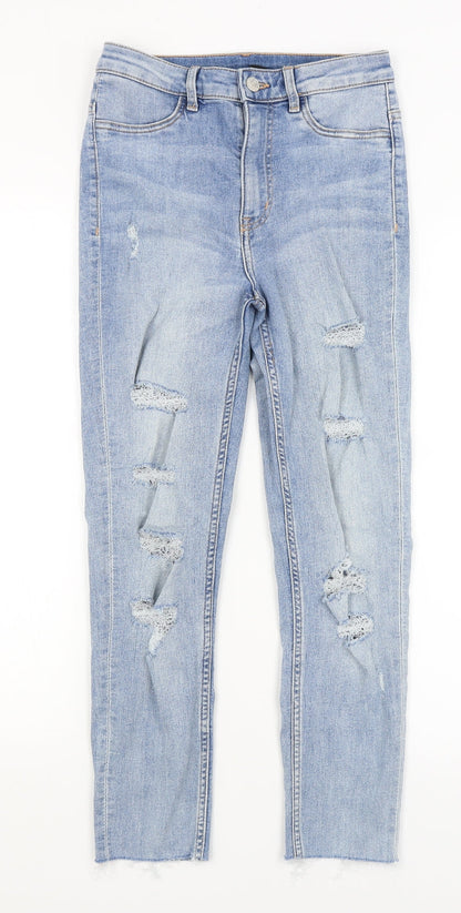 Womens UK Size 8 Divided Regular Fit Capri Blue Jeans