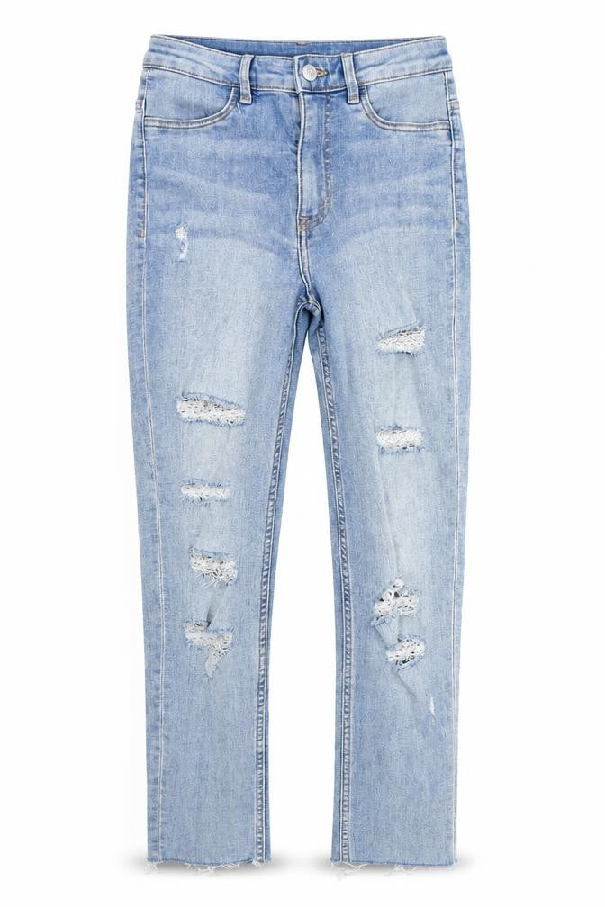 Womens UK Size 8 Divided Regular Fit Capri Blue Jeans