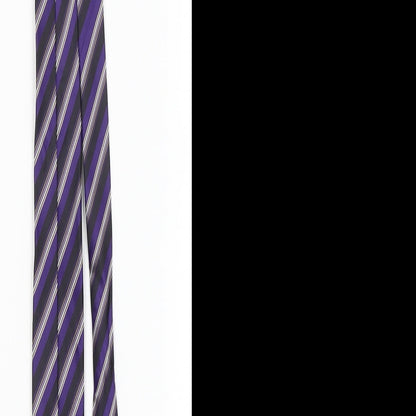 Mens Charlton Gray Purple Striped  Pointed Tie