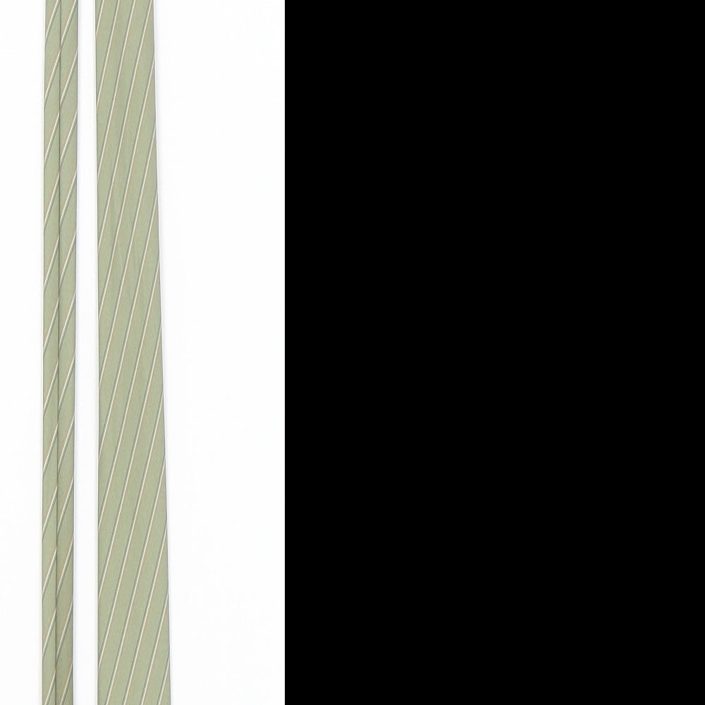 Michael George Mens Green Striped  Pointed Tie One Size