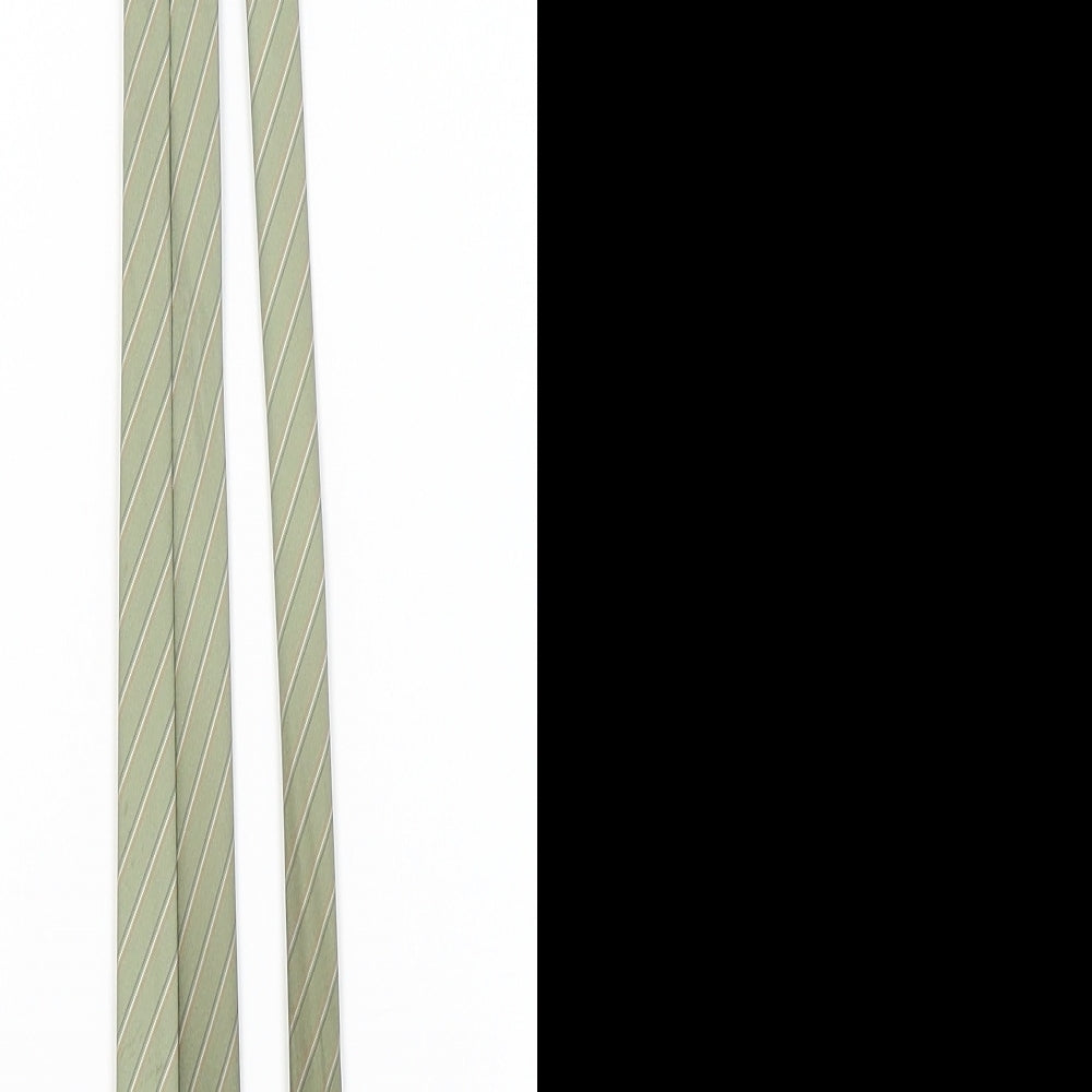 Michael George Mens Green Striped  Pointed Tie One Size