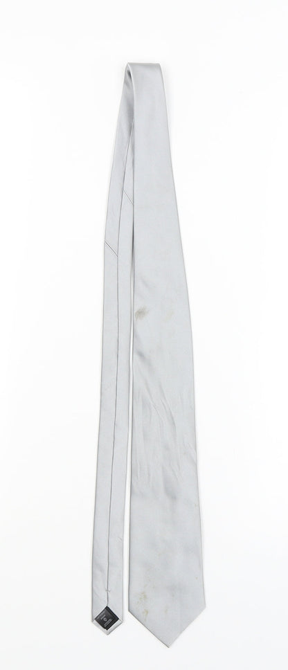 NEXT Mens Silver Grenadine  Pointed Tie One Size