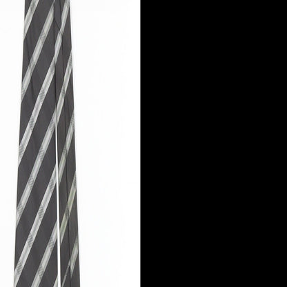 Preworn Mens Black Striped  Pointed Tie One Size