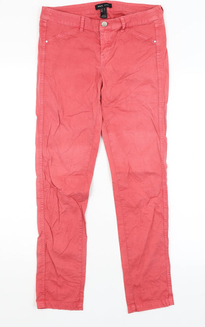 Womens UK Size 6 MNG Regular Fit Skinny Red Jeans