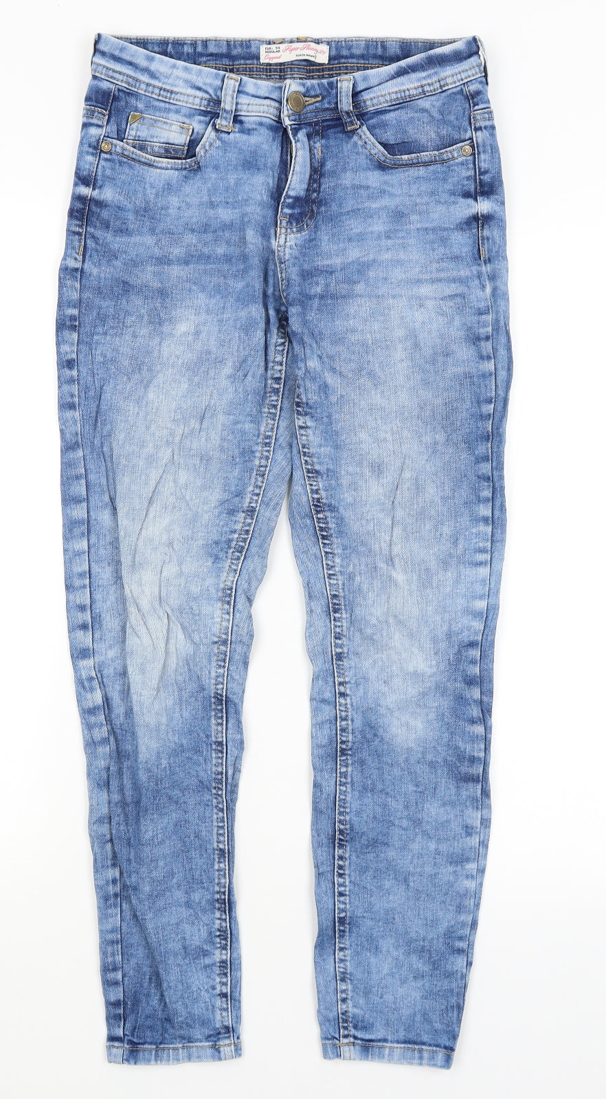 Womens UK Size 6 Preworn Regular Fit Skinny Blue Jeans