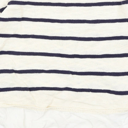 H&M Girls Ivory Striped  Pullover Jumper Size 9-10 Years