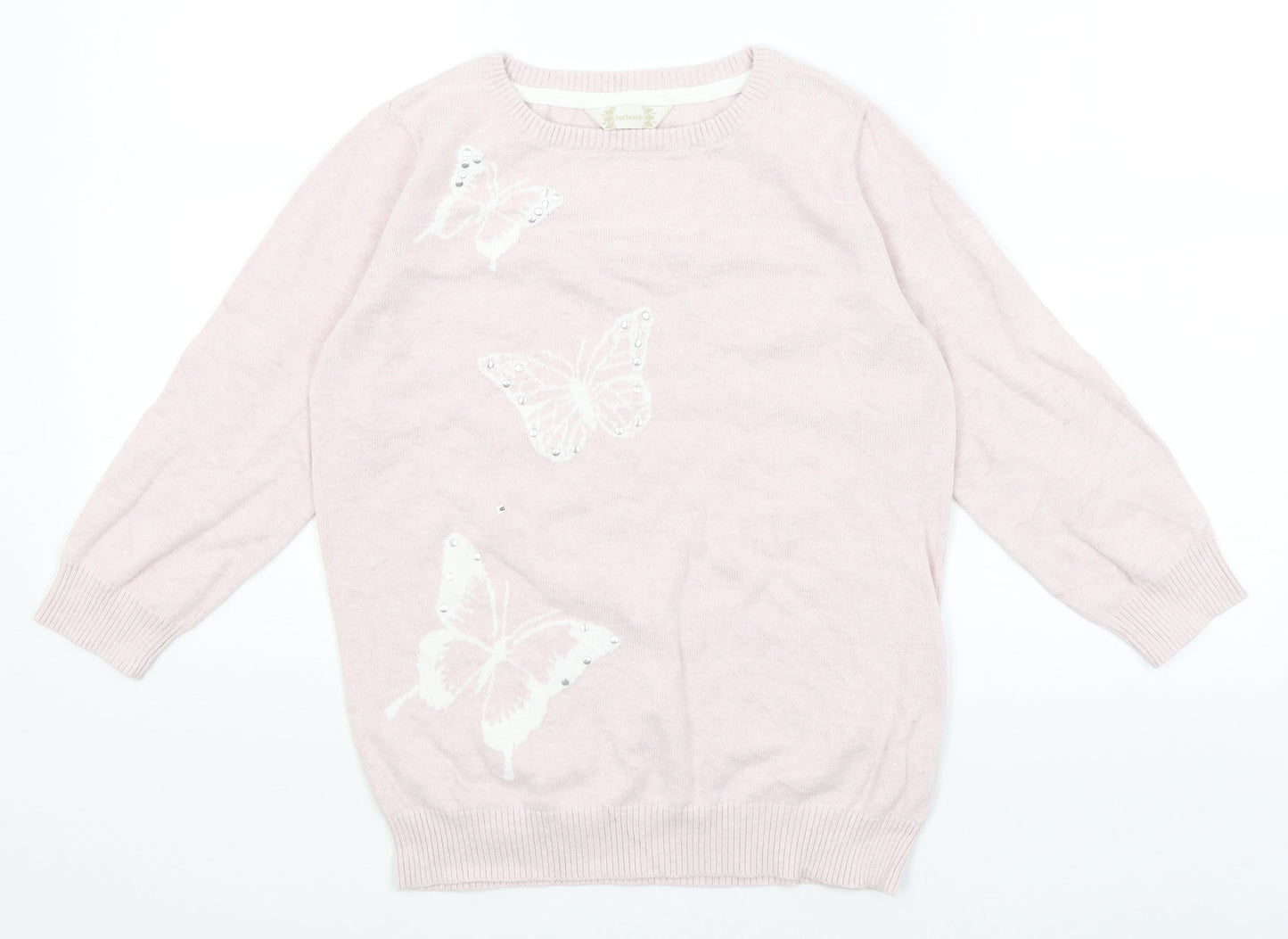 Authentic Womens Pink   Pullover Jumper Size 10  - Butterflies