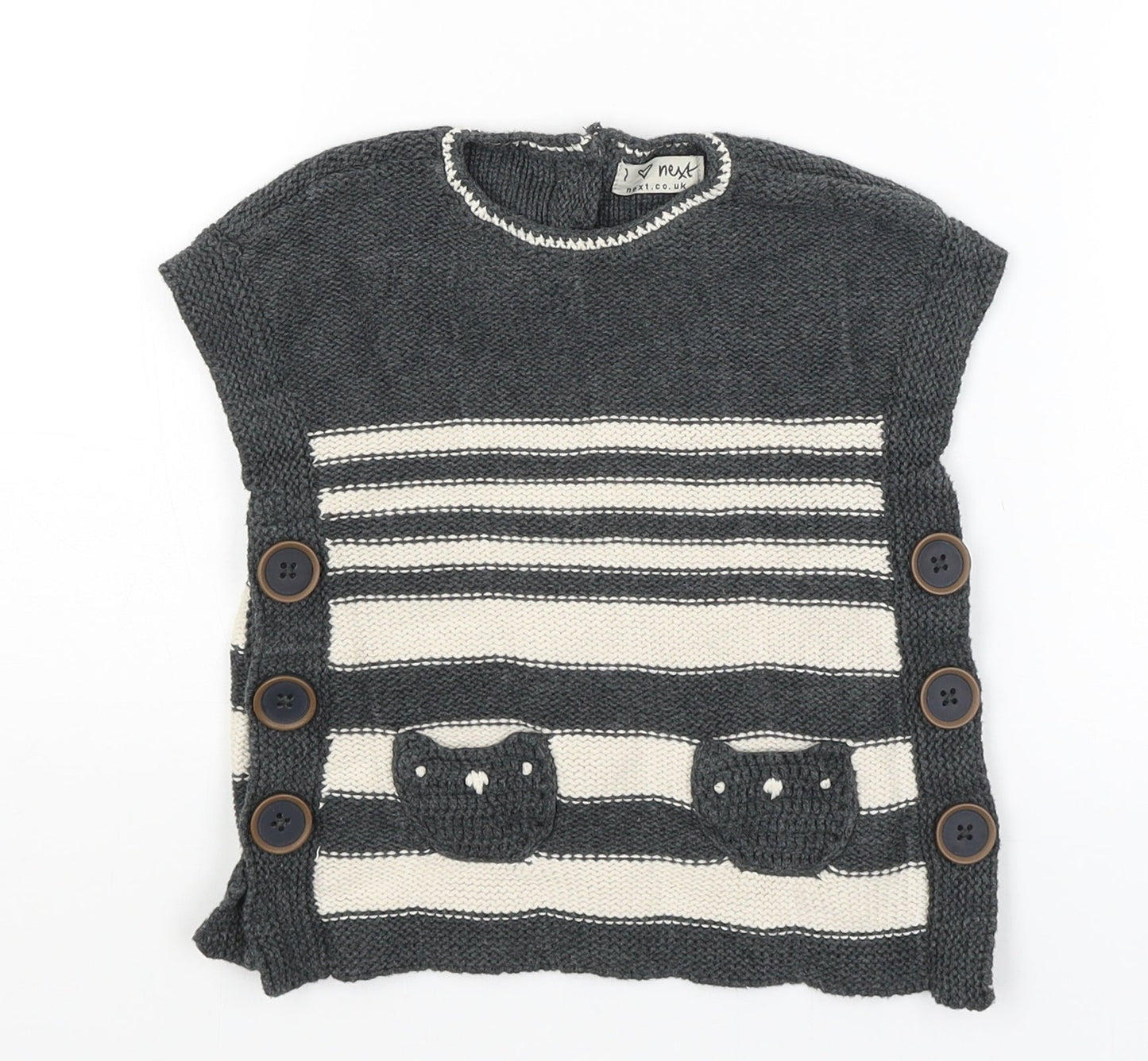 NEXT Baby Grey Striped  Pullover Jumper Size 9-12 Months