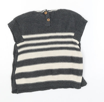 NEXT Baby Grey Striped  Pullover Jumper Size 9-12 Months