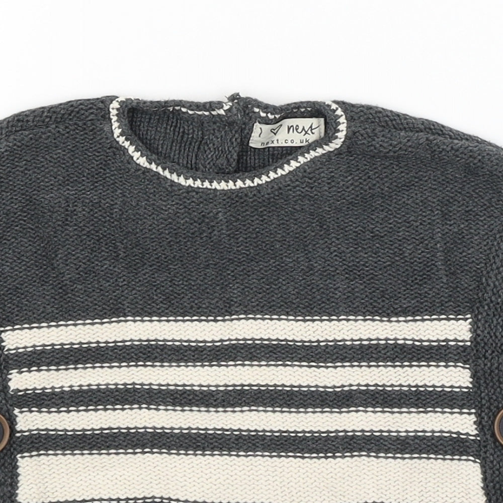 NEXT Baby Grey Striped  Pullover Jumper Size 9-12 Months