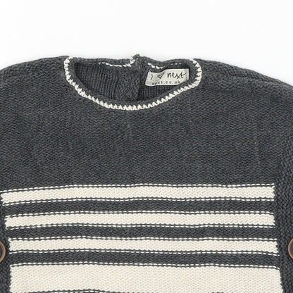NEXT Baby Grey Striped  Pullover Jumper Size 9-12 Months