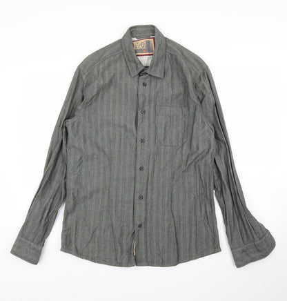 Mens UK Size M M&S Grey  Button-Up Long Sleeve Casual Shirt