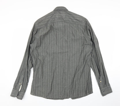 Mens UK Size M M&S Grey  Button-Up Long Sleeve Casual Shirt