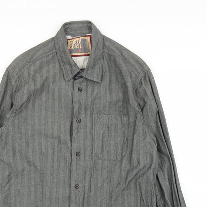 Mens UK Size M M&S Grey  Button-Up Long Sleeve Casual Shirt