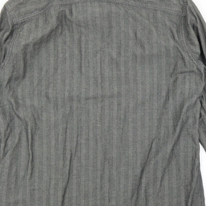 Mens UK Size M M&S Grey  Button-Up Long Sleeve Casual Shirt