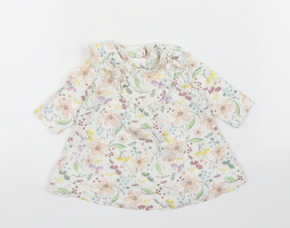 Mini Club Girls Beige Floral  Basic Blouse Size 0-3 Months