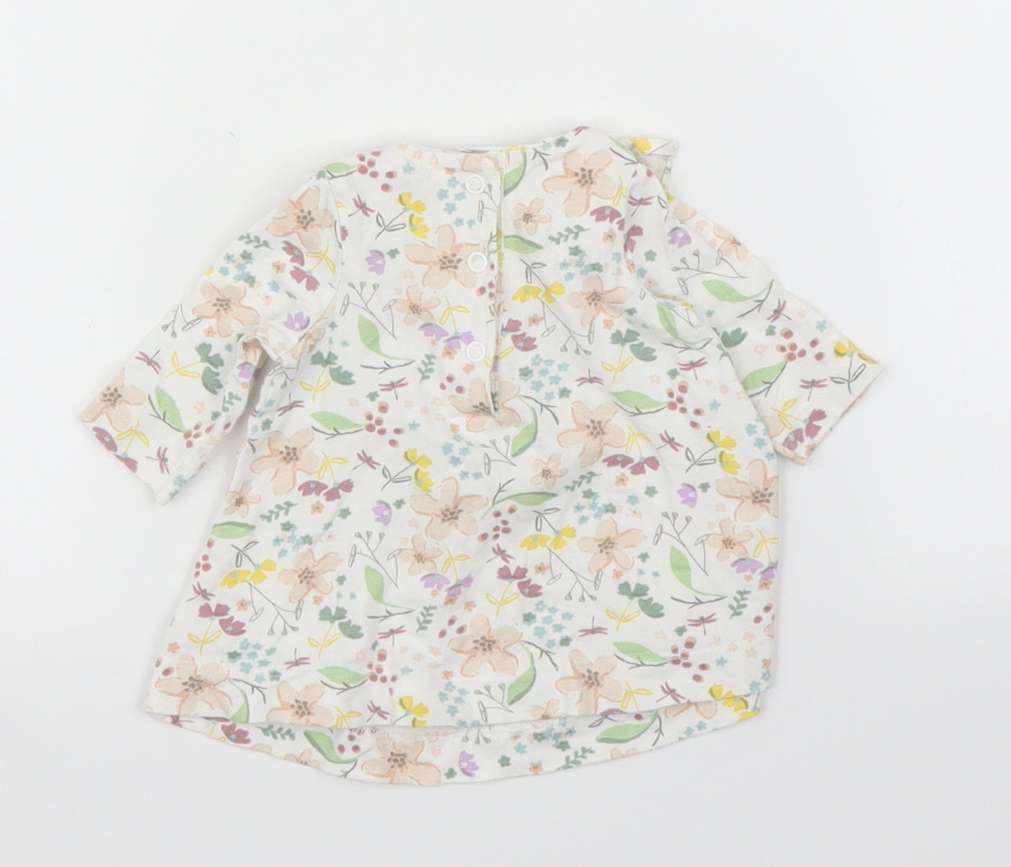 Mini Club Girls Beige Floral  Basic Blouse Size 0-3 Months
