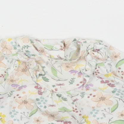 Mini Club Girls Beige Floral  Basic Blouse Size 0-3 Months