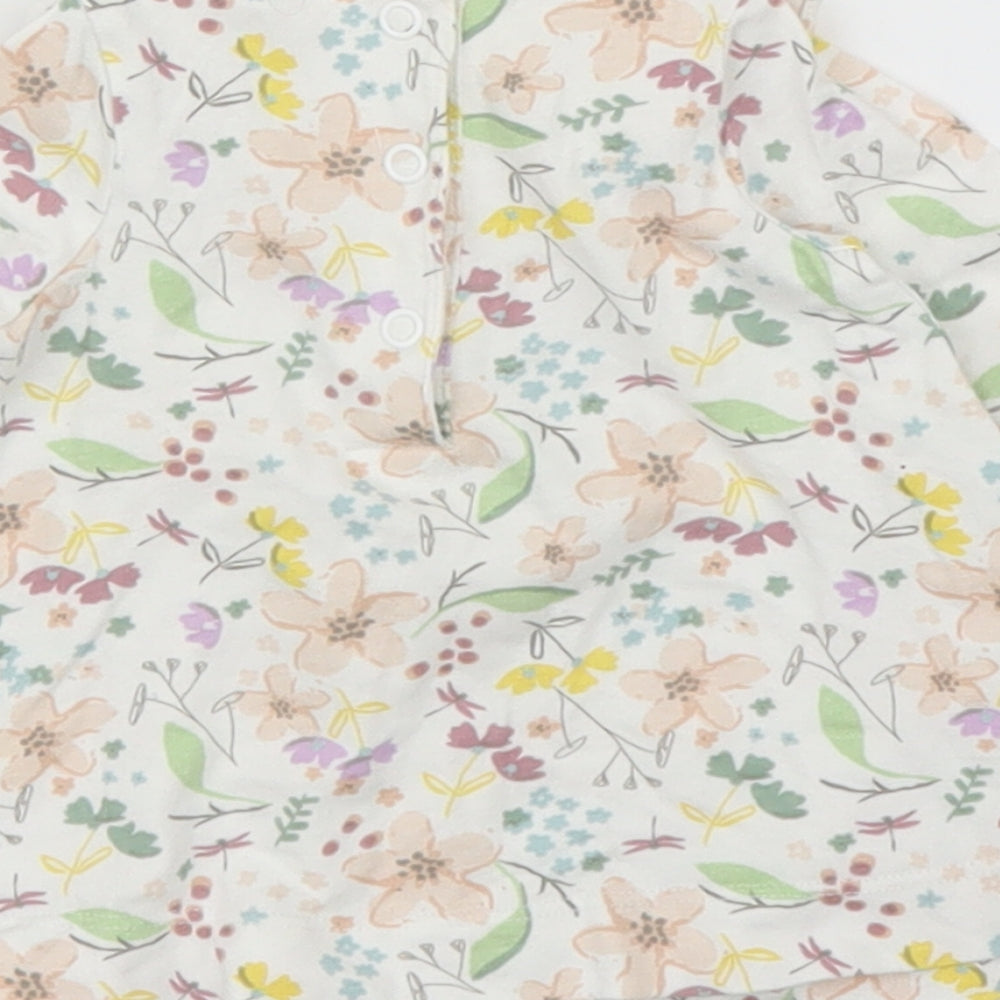 Mini Club Girls Beige Floral  Basic Blouse Size 0-3 Months
