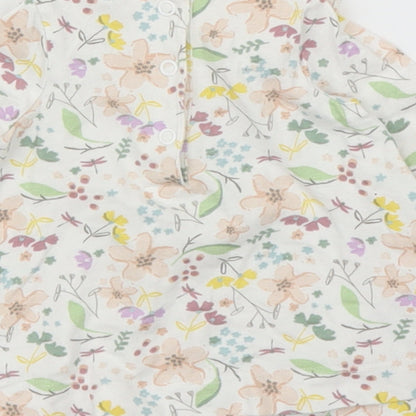 Mini Club Girls Beige Floral  Basic Blouse Size 0-3 Months