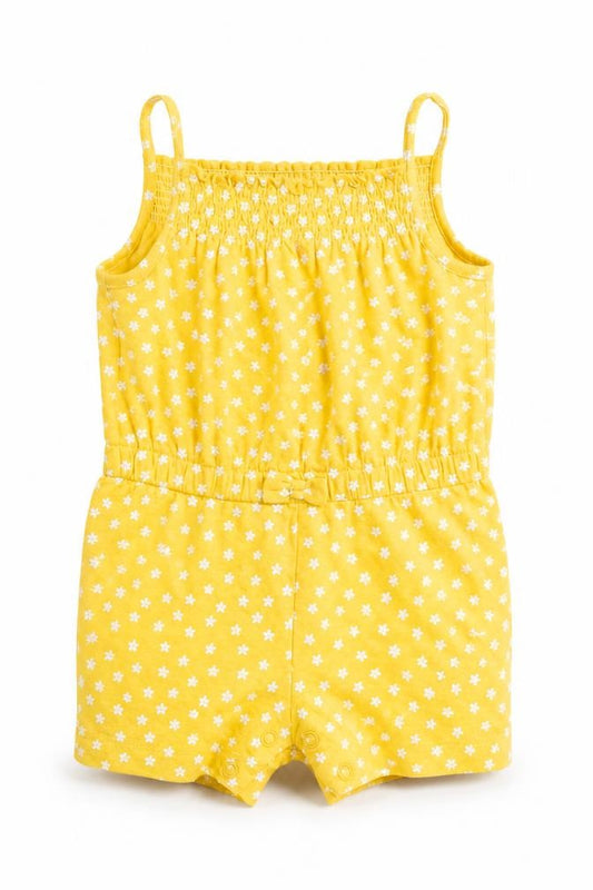 Primark Girls Yellow Floral  Romper One-Piece Size 6-9 Months