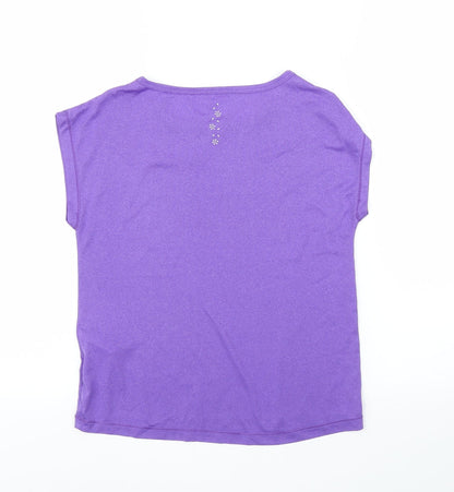 USA Pro Girls Purple   Basic T-Shirt Size 9-10 Years