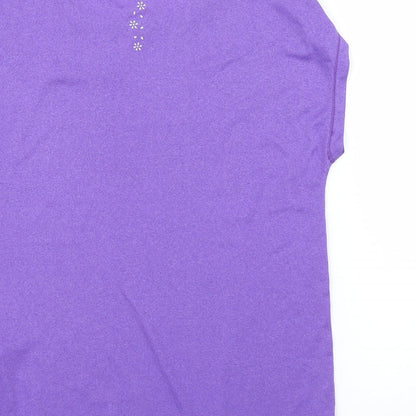 USA Pro Girls Purple   Basic T-Shirt Size 9-10 Years