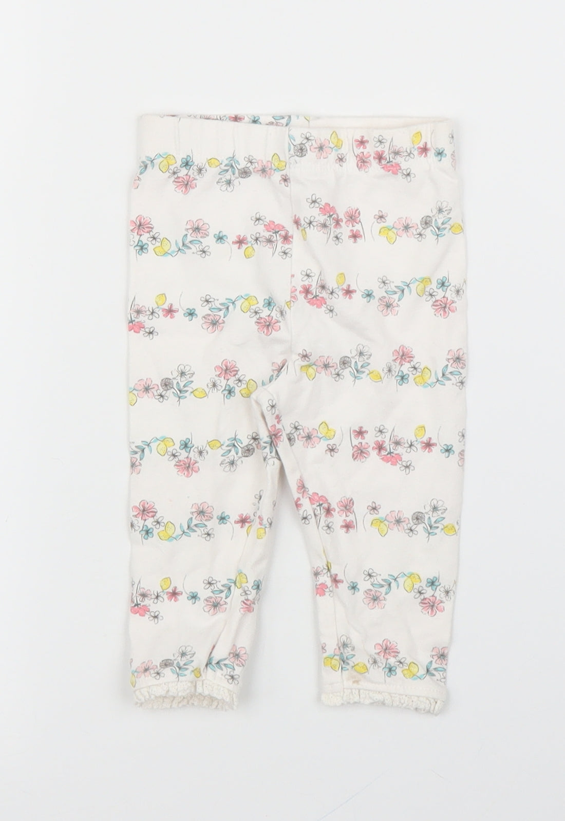 George Girls Beige Floral  Capri Leggings Size 3-6 Months