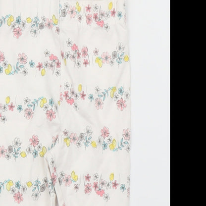 George Girls Beige Floral  Capri Leggings Size 3-6 Months