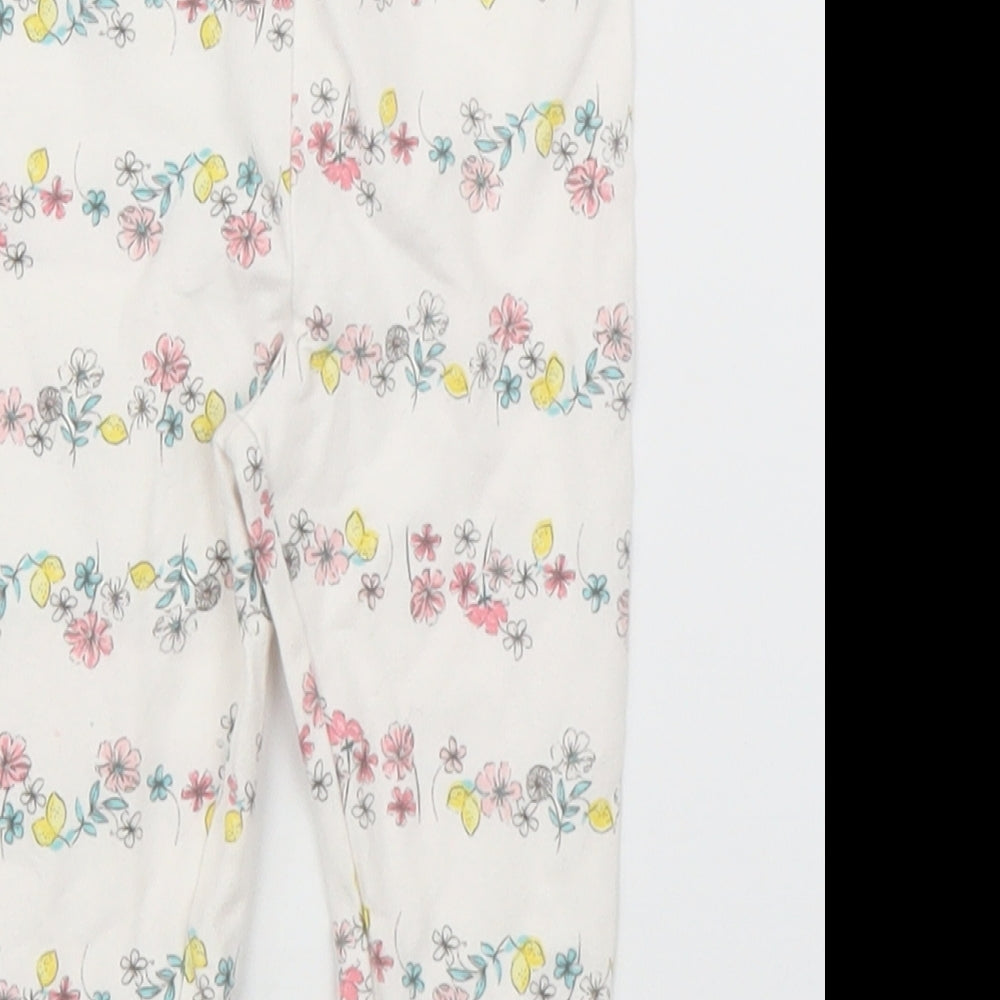 George Girls Beige Floral  Capri Leggings Size 3-6 Months