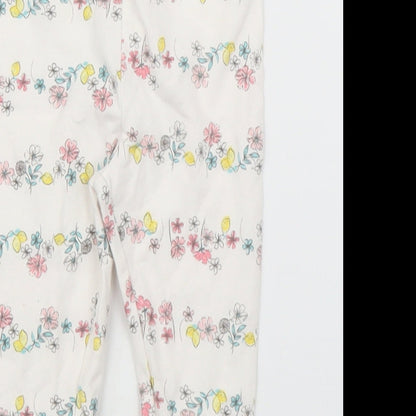 George Girls Beige Floral  Capri Leggings Size 3-6 Months