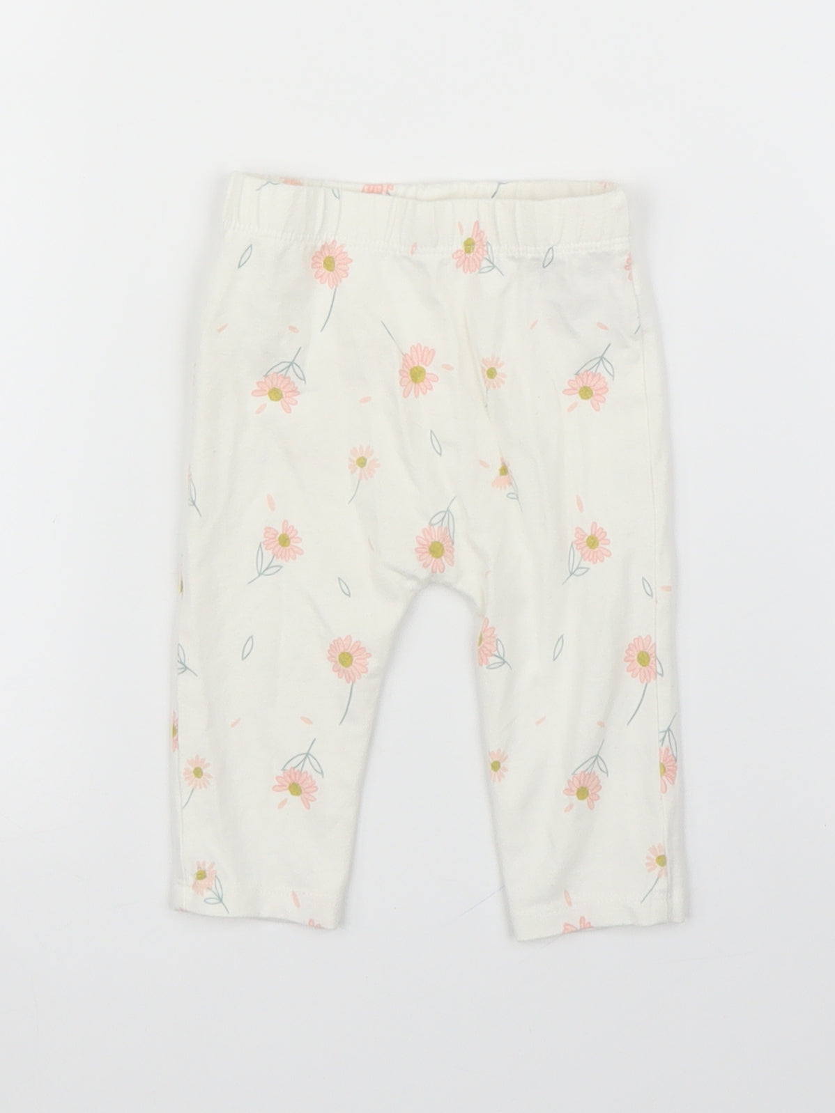 George Girls Beige Floral  Capri Leggings Size 3-6 Months