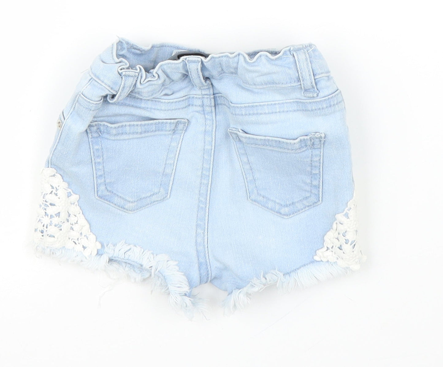 Primark Girls Blue  Denim Capri Trousers Size 9 Months  - Shorts