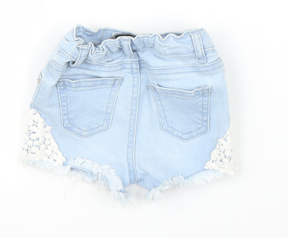 Primark Girls Blue  Denim Capri Trousers Size 9 Months  - Shorts