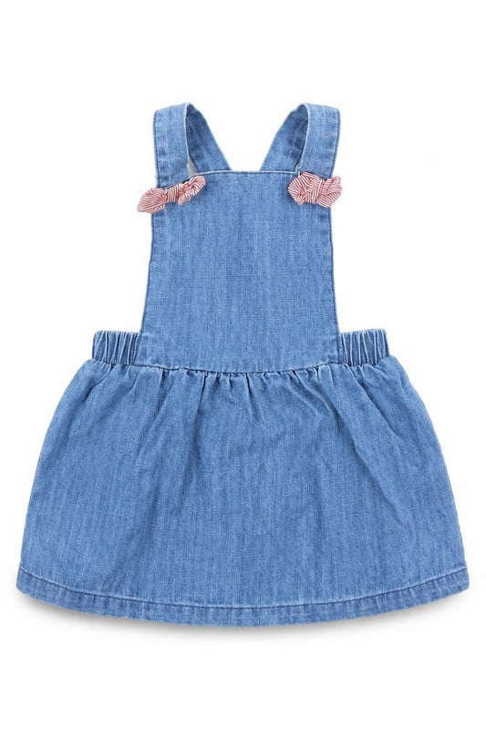 Matalan Girls Blue  Denim Pinafore/Dungaree Dress  Size 0-3 Months