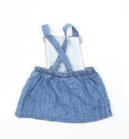 Matalan Girls Blue  Denim Pinafore/Dungaree Dress  Size 0-3 Months