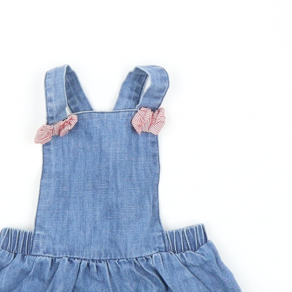 Matalan Girls Blue  Denim Pinafore/Dungaree Dress  Size 0-3 Months
