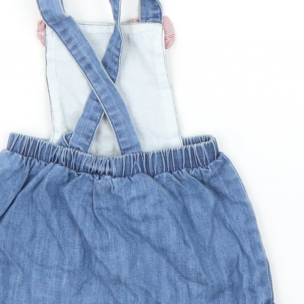 Matalan Girls Blue  Denim Pinafore/Dungaree Dress  Size 0-3 Months