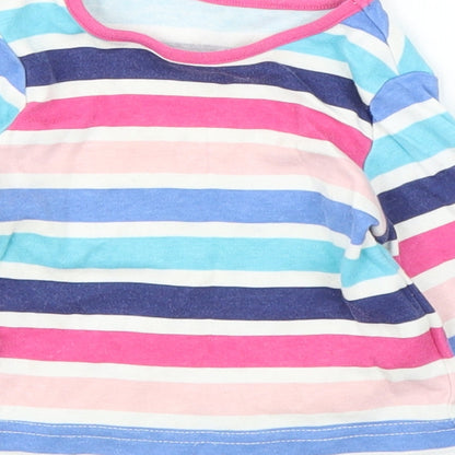 George Girls Pink Striped  Basic T-Shirt Size 0-3 Months