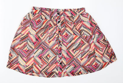 Atmosphere Womens Pink Geometric  Skater Skirt Size 6