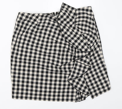 H&M Womens Black Check  Mini Skirt Size 42