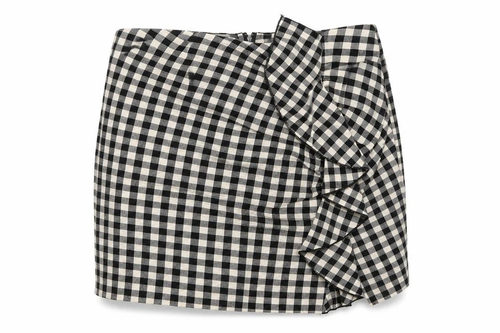 H&M Womens Black Check  Mini Skirt Size 42
