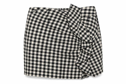 H&M Womens Black Check  Mini Skirt Size 42