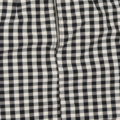 H&M Womens Black Check  Mini Skirt Size 42