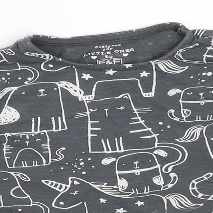 F&F Girls Grey   Basic T-Shirt Size 12-18 Months