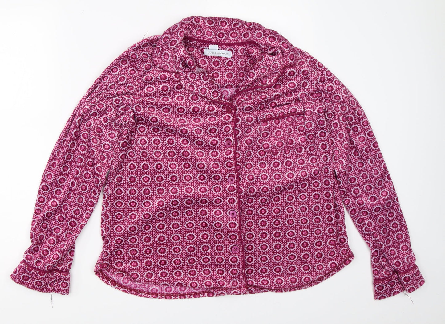 Carole Hochman Womens Pink Geometric  Top Pyjama Top Size M