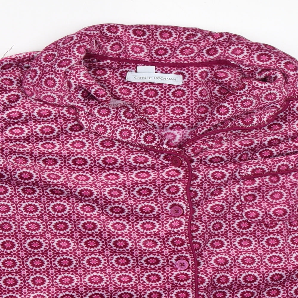 Carole Hochman Womens Pink Geometric  Top Pyjama Top Size M