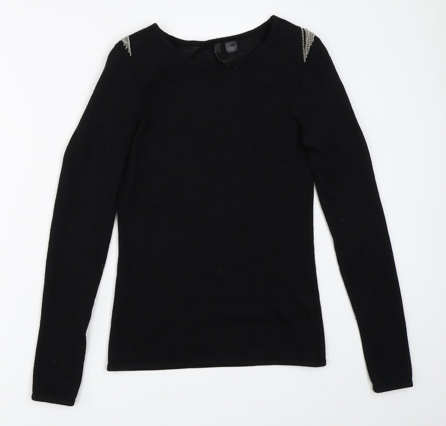 Womens UK Size 10 H&M Black Pullover Jumper